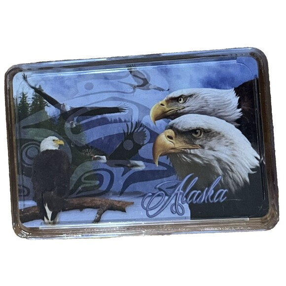 Playing Cards Deck ALASKA USA NEW Sealed card game BALD EAGLE Plastic Case - Picture 1 of 2